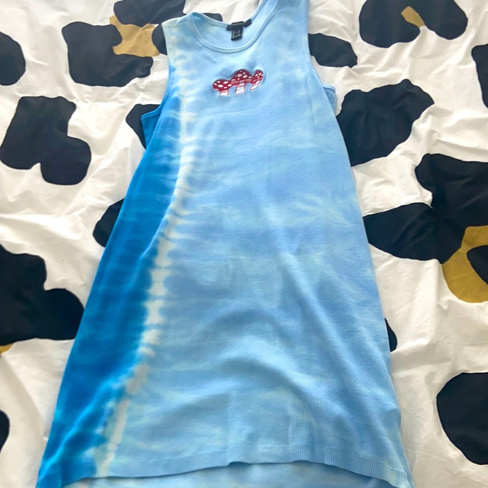 Blue Tie dye mushroom dress